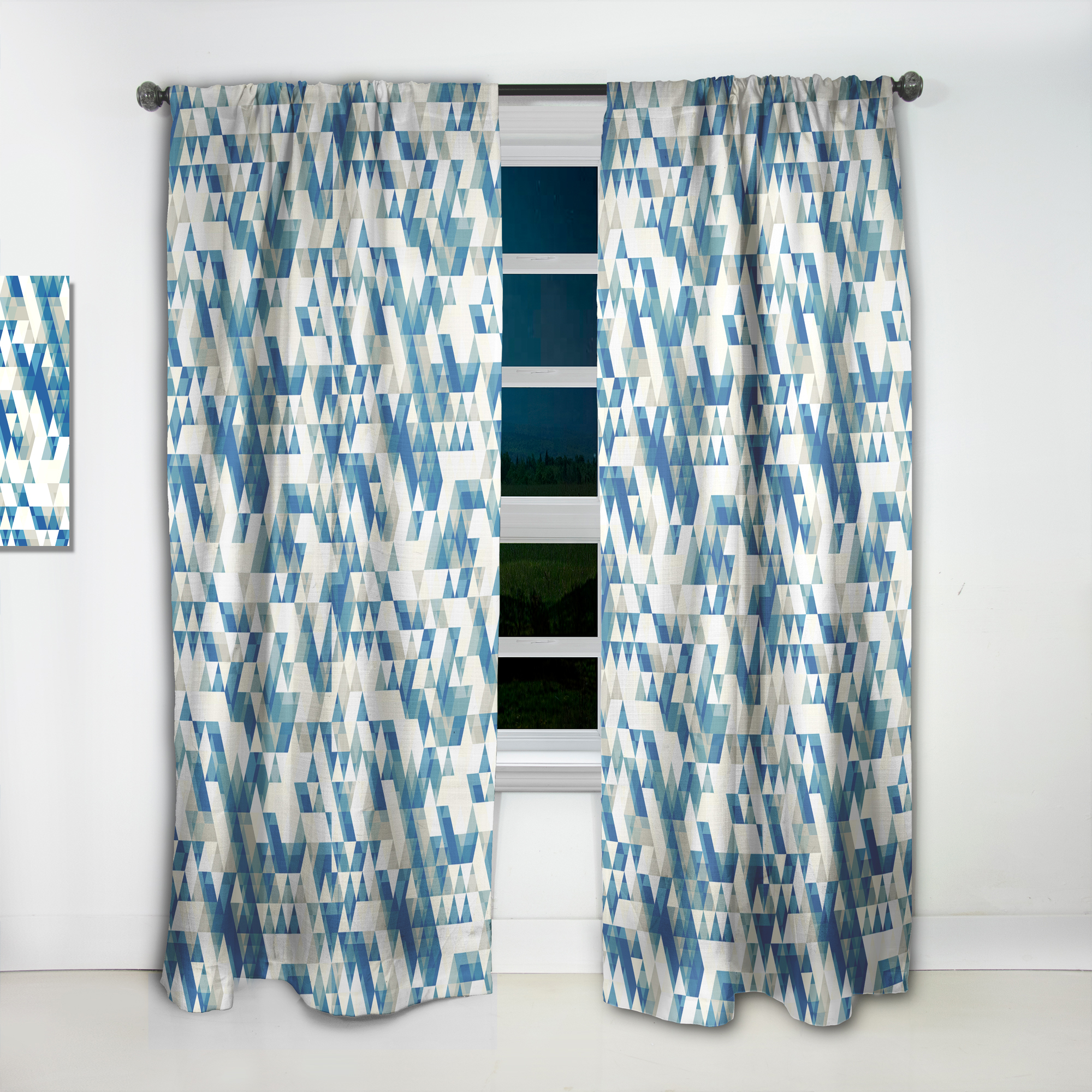 Designart 'Triangular Shapes Colourfields IV' Modern & Contemporary Curtain Panel