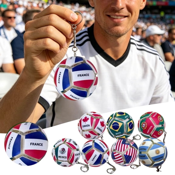 Soccer Gifts Funny Soccer Keychain for Men Women Mini 3D Love Football&Trophy Charm Keychain,Keychain for Backpack,Gift for Football Fans
