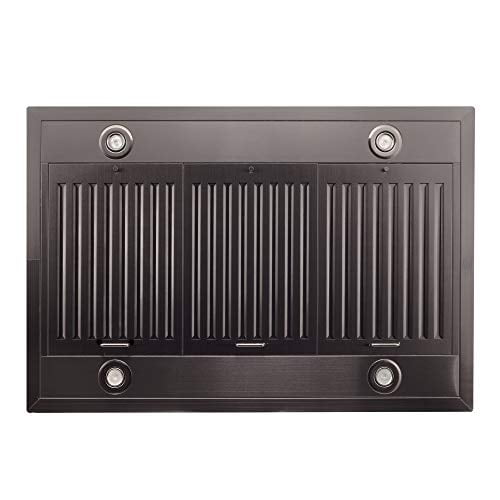 ZLINE Lot de Ventilation Convertible 30 Pouces avec Hotte en Acier Inoxydable Noir (BSGL2iN-30)