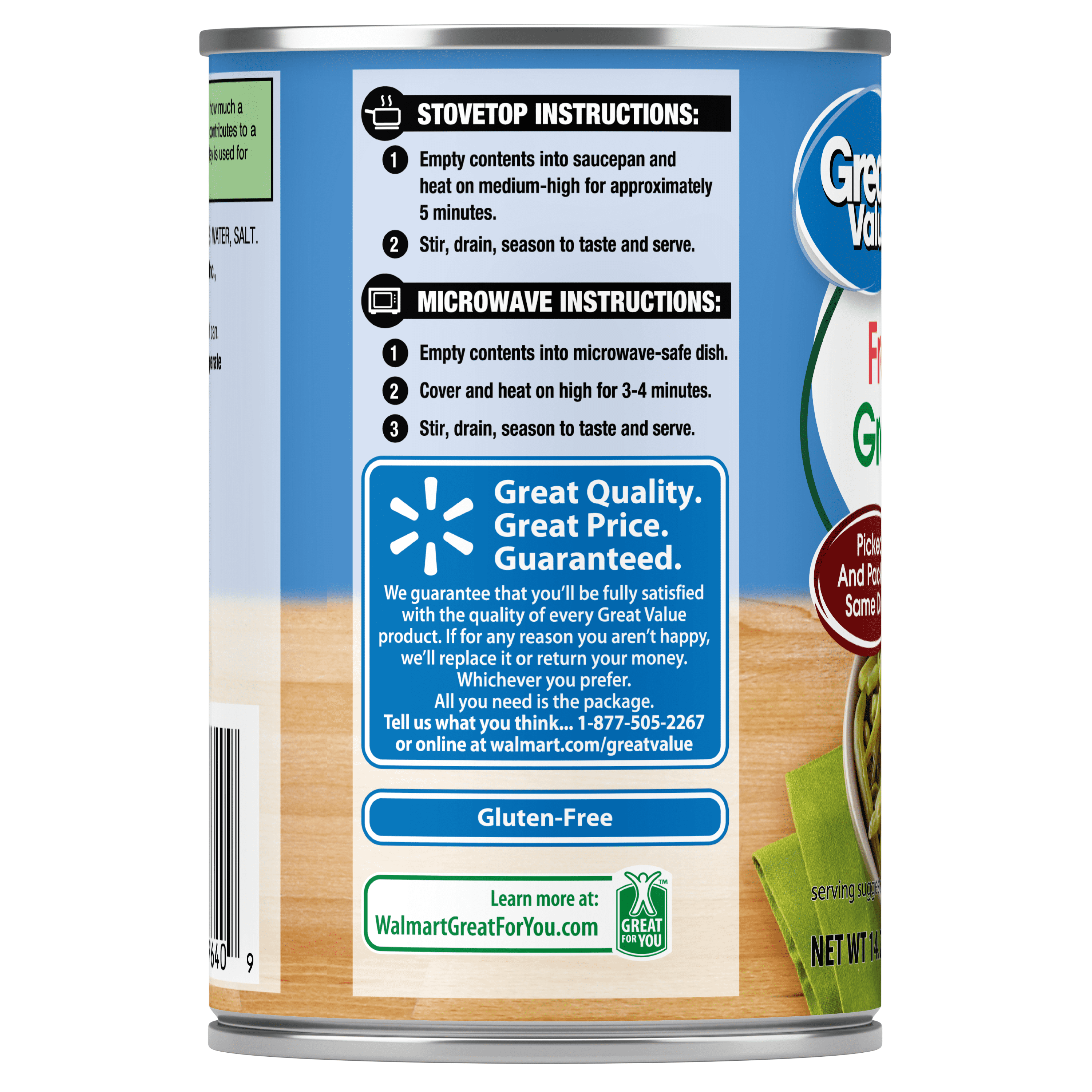 Great Value French Style Green Beans, 14.25 oz, 12 Cans