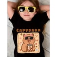 thumbnail image 1 of Adorable Capybara Milk Tea Cartoon T-Shirt for Youngsters - Soft & Comfy Cotton Short Sleeve, Crew Neck, Summer Casual Top in Pink with Playful Bear Design, 1 of 6