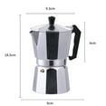 thumbnail image 3 of Mohdy Italian-Style Aluminum Moka Pot (6 Cups,300Ml Each)Coffee Maker Pot for Classic Italian and Cuban Café Brewing Cafetera One Cup Silver,Easy to Clean,Perfect for Espresso Strong Coffee Lovers, 3 of 8