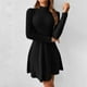 thumbnail image 4 of mfyjkho Vestidos midi para mujer, Vestido ajustado de manga larga con cuello medio alto y cintura ceñida para mujer Vestidos de otoño s, 4 of 9