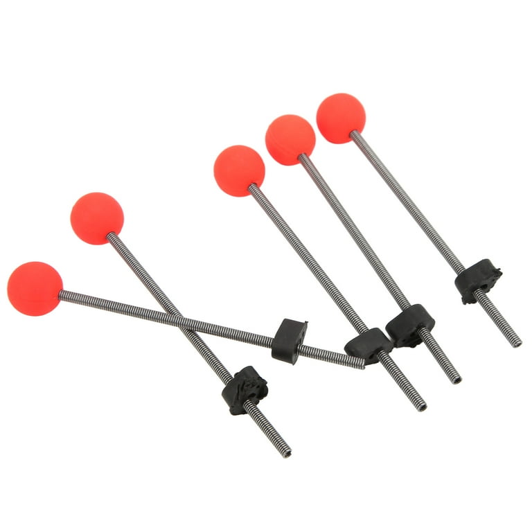 5PCS Mini Winter Ice Fishing Rod Top Tip Portable Outdoor Fishing Rod Red  Ball Spring TipsM 