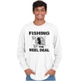 thumbnail image 4 of Fishing Reels Funny Fisher Pun Joke Men's Big & Tall Long Sleeve Graphic Tee Brisco Brands 2X, 4 of 5