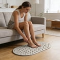 thumbnail image 4 of Round Non Shower Bath Mat with Suction Cups & Drain Holes, Machine Washable Bathtub Mat for Bathroom Swimming Pool(Grey,65x40cm), 4 of 6