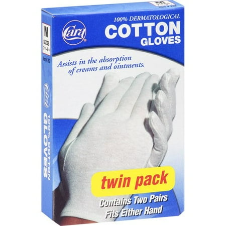 (2 pack) (2 pack) Cara Cotton Gloves, Medium, 2 Ct
