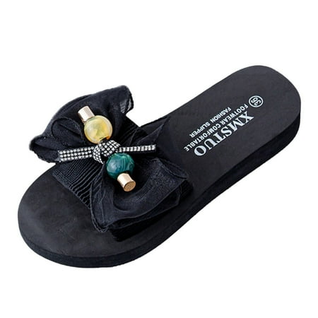 

KmaiSchai Square Toe Platform Sandals For Women Simple New Slippers Women Summer Flat Slippers Thick Soles Wear Comfortable Soft Beach Shoes Womens House Shoes Slippers Indoor Home Slippers Women Wi