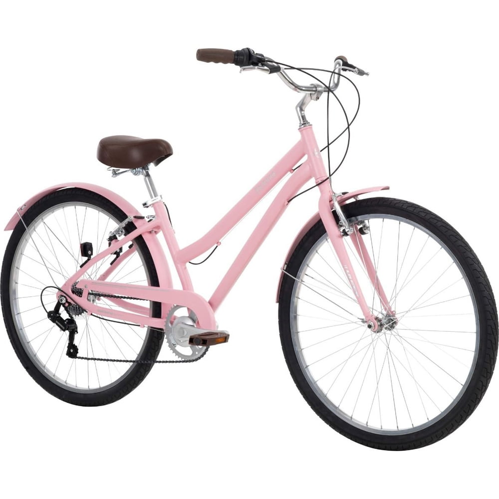 Huffy 26770 Sienna Women's 27.5inch 7-Speed Comfort Bike - Pale Pink Bundle with 2 YR CPS Enhanced Protection Pack