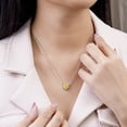 thumbnail image 6 of JeenMata 2 Carat Citrine - November Birthstone Elegant Heart Shaped Halo Pendant Necklace - 18K White Gold Plating for Women, 6 of 7