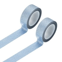 Uxcell 2 Rolls Glitters Washi Tape 0.6 Inch x 11 Yards Decorative Tapes, Light Blue