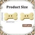 thumbnail image 2 of 18MM 2 Hole Dog Bone Shape Buttons Cartoon Wood Buttons Flat Natural Mini Tiny Shaped Cute Wooden Button Bulk Jeans Jacket Bag Scrapbooking Diy Supply Mixed Color, 2 of 5