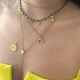 thumbnail image 2 of Initial Pave Disc Necklace gold, 2 of 3