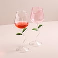 thumbnail image 2 of Taza de cristal con forma de rosa de 150 ml para regalo de boda de fiesta transparente, verde y rosa, 2 of 5
