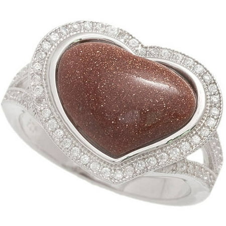 Pori Jewelers Pave Gold Stone Sterling Silver Heart Ring