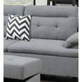 thumbnail image 4 of LiviNest Grey Sectional Sofa with Ottoman: Modern Linen Fabric L-Shape Couch - Storage Ottoman & Left Facing Chaise for Small Space Living Room & Home Office Use, 4 of 6