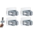 thumbnail image 1 of Heavy Duty Broom Hanger, Stainless Steel Wall Mount Mop and Broom Holder with Strong Grip, Non-Slip for Multi-Purpose Storage in Kitchen, Bathroom, Laundry Room, Garage (4 Pieces), 1 of 6