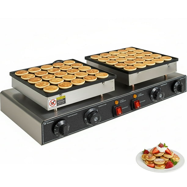 Maquina Mini Hotcakes Gutstark Doble Parrilla 50pz Teflon Antiadherente Uso Comercial Negocio