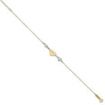 thumbnail image 3 of 14K Two-Tone Gold bracelet Themed Two Tone Puffed LOVE Heart & diamond-cut Hearts, 3 of 4