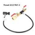 thumbnail image 2 of Nieyigj CO2 Cylinder Refill Adapter with Hose for Sodastream, G1/2 TR21-4 Thread 24 inches / 60.96 cm Stainless Steel Black Pipe, Easy Installation Dual Valves Soda Maker Connector Kit, 2 of 9