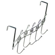 Southern Homewares Music Note Treble Clef Shape Over The Door 5-Hook Hanger Metal Rack, Chrome Plated