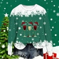 thumbnail image 5 of Feancey Women's Christmas Graphic Sweatshirt Novelty Snowflake Print Crewneck Pullover Tops Lightweight Long Sleeve Xmas Sweatshirts Army Green L, 5 of 6