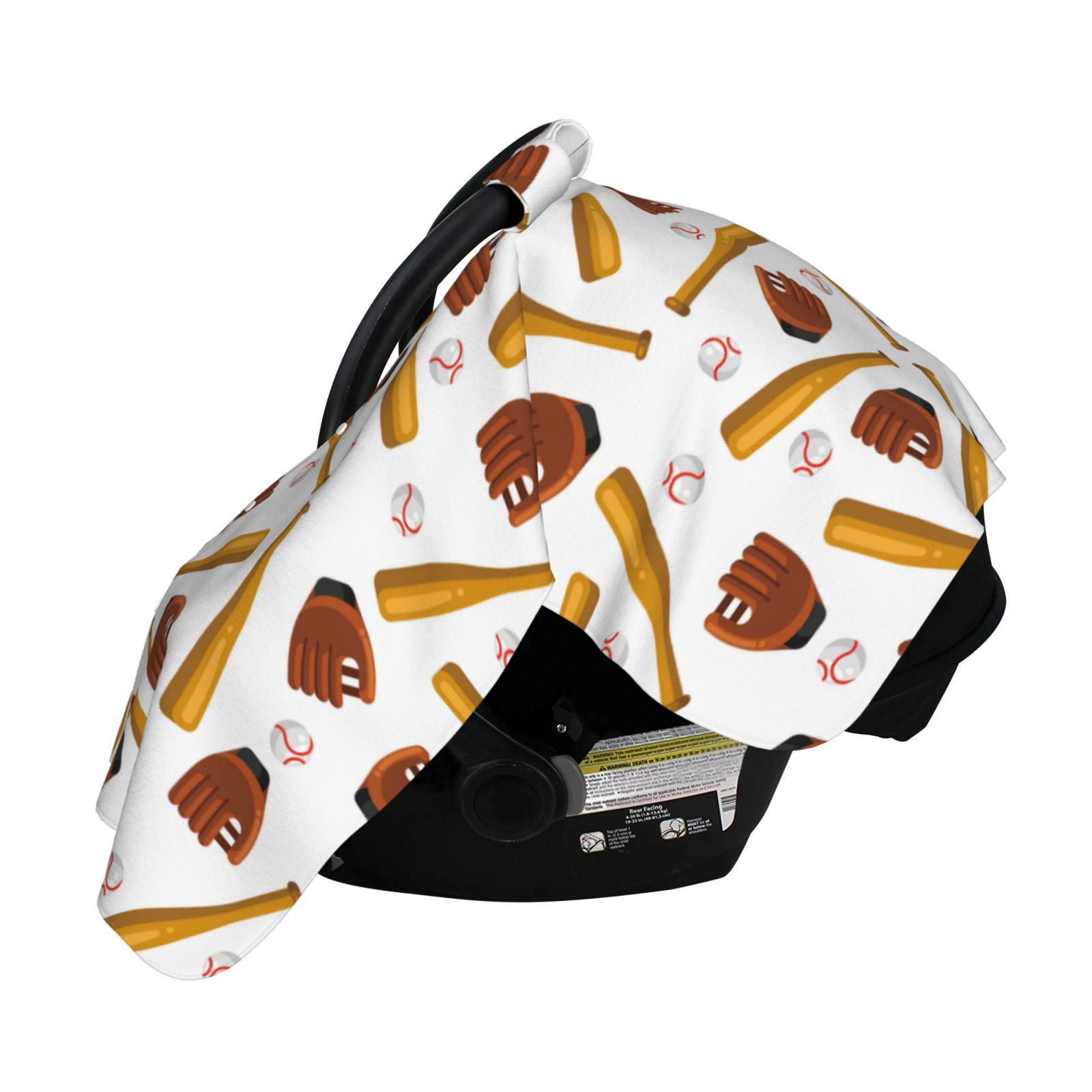 Naloa Baseball Sport Baby Car Seat Cover, Breathable Baby Carrier Cover, Multiuse Baby Carrier Cover & Nursing Breastfeeding Cover