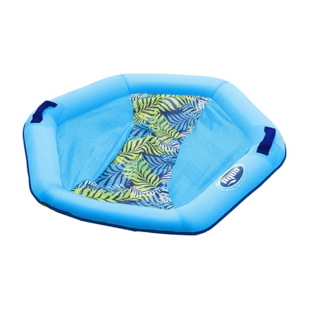 Aqua-Leisure Supreme Multi-Position Hex Pool Lounge and Chair, Luxury Fabric, Blue Fern