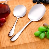 LEORX 2Pcs Stainless Steel Rice Serving Spoons with Wide Scoop and Comfortable Grip