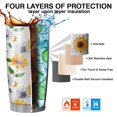 thumbnail image 7 of 20 Oz White Sunflower Coffee Tumbler Double Wall Insulated Stainless Steel Water Bottle | Metal Reusable Thermoses Flask with Cup Cap | Leak & Sweat Proof with Anti-Dust Lid, 7 of 7