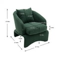 thumbnail image 7 of Accent Chair, Upholstered Leisure Barrel Chair with Curved Back, Modern Single Sofa Chair with Removable Cushion, Club Armchair Reading Chair with Wooden Frame for Living Room Bedroom, Emerald, 7 of 7