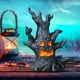 thumbnail image 4 of Árbol de Halloween en liquidación, decoración fantasma de Halloween, adorno de resina pintado a mano con espeluznantes ojos rojos y brazos de rama, perfecto para divertirse en las fiestas,, 4 of 5