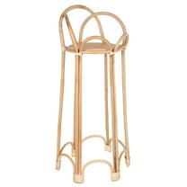 Kouboo Rattan Loop Indoor Plant Stand, Outdoor Plant Shelf, Décor Rack For Plants, Wicker Plant Stand, 26 inches, Natural