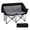 Grey, variant on Gymax Double Camping Chair w/ Cup Holders Glass Racks & Mesh Pockets Carry Bag Black
