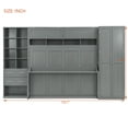 thumbnail image 2 of Harper & Bright Designs Queen Murphy Bed Wall Bed with Closet, Queen Size Cabinet Bed Folding Wall Bed with Storage Drawers and Shelves for Guest Room Office, Gray, 2 of 14