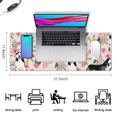 thumbnail image 5 of Long Mouse Pads for Desk,Husky and Pink Pioneer Flower Desk Mats on Top Of Desks, Desk Mouse Pad Extra Large with 3mm Non-Slip Base and Stitched Edge for Gaming,Office,Work,Home 31.5"x11.8", 5 of 6