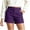 Purple, variant on cocolona Summer Casual High Waist Dress Shorts for Women Elastic Waist Straight Wide Leg Business Work Shorts with Pockets
