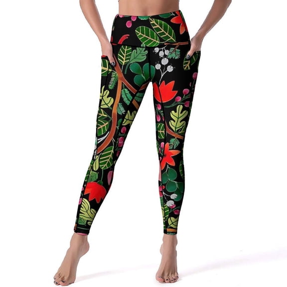 Christmas Holiday Lights And Snowflakes Leggings Push Up Yoga Pants Aesthetic Stretch Yoga Legging Women Fitness Sport Pants