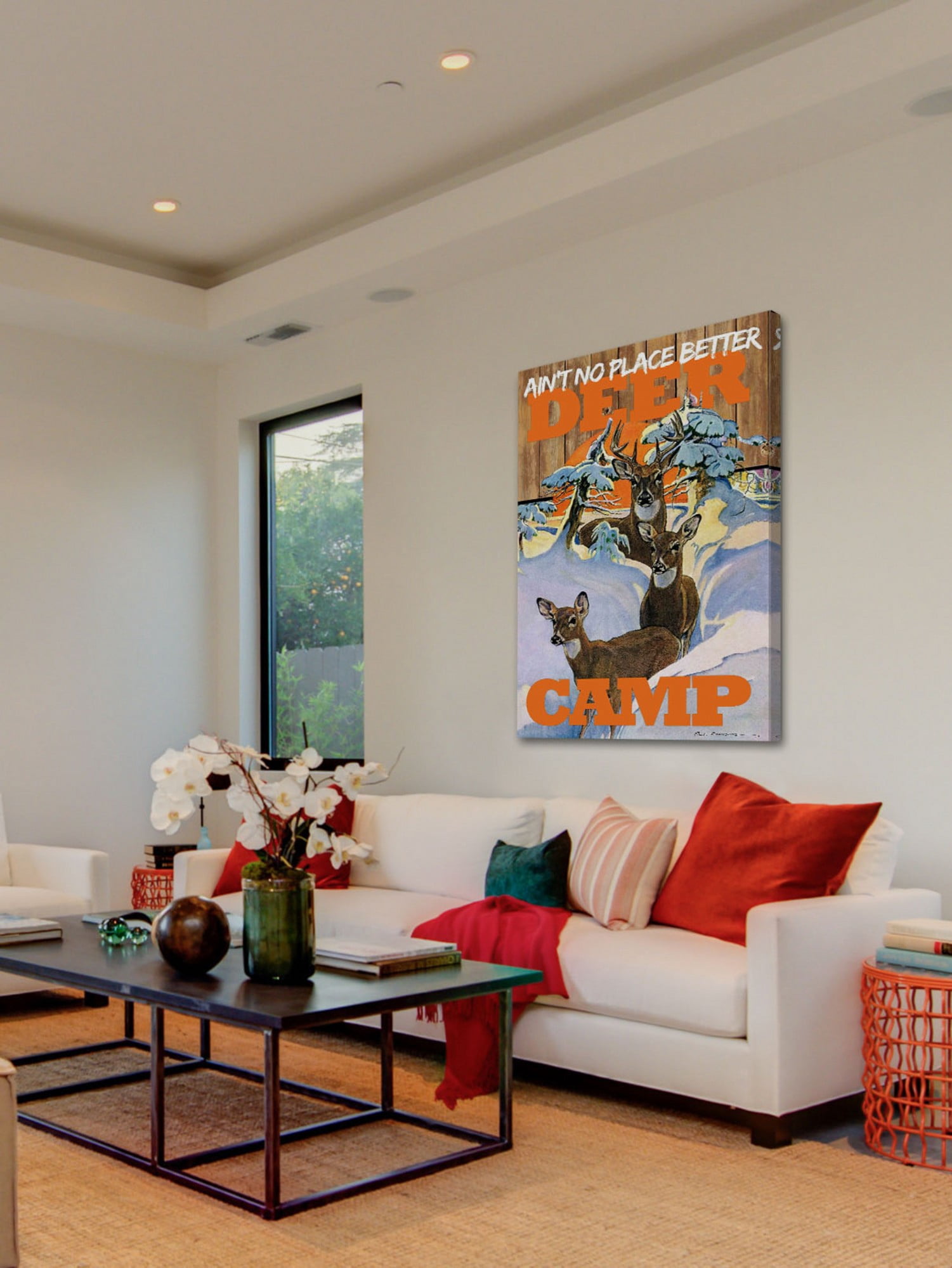 Marmont Hill Inc Marmont Hill - "Deer Camp" by Saturday Evening Post Painting Print on Canvas - Multi-color