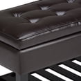 thumbnail image 3 of Simpli Home Cosmopolitan 44 inch Wide Rectangle Storage Ottoman Bench with Open Bottom in Tanners Brown Vegan Leather, 3 of 8