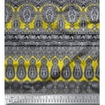 thumbnail image 3 of oneOone Cotton Poplin Black Fabric Floral Block Panel Craft Projects Decor Fabric Printed By The Yard 56 Inch Wide, 3 of 3