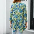 thumbnail image 6 of ENMAIN Womens Plus Size Tops 3/4 Sleeve Shirts V Neck Casual Green Floral Tunic Swing Flare Blouses, 6 of 8