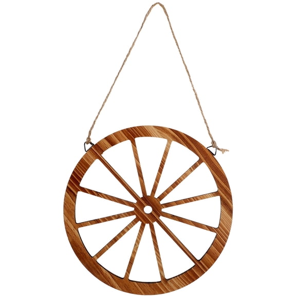 LOLIPPYY Rustic Vintage Wooden Wagon Wheel Wall Decor, Farmhouse Carriage Wheel Decoration for Home and Garden
