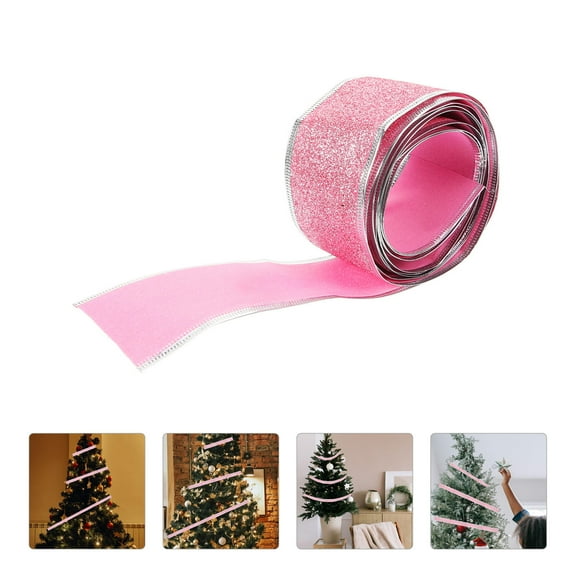 Raindrops Pink Cuttable Craft Ribbon for Wrapping and Home Decoration Wear Resistant