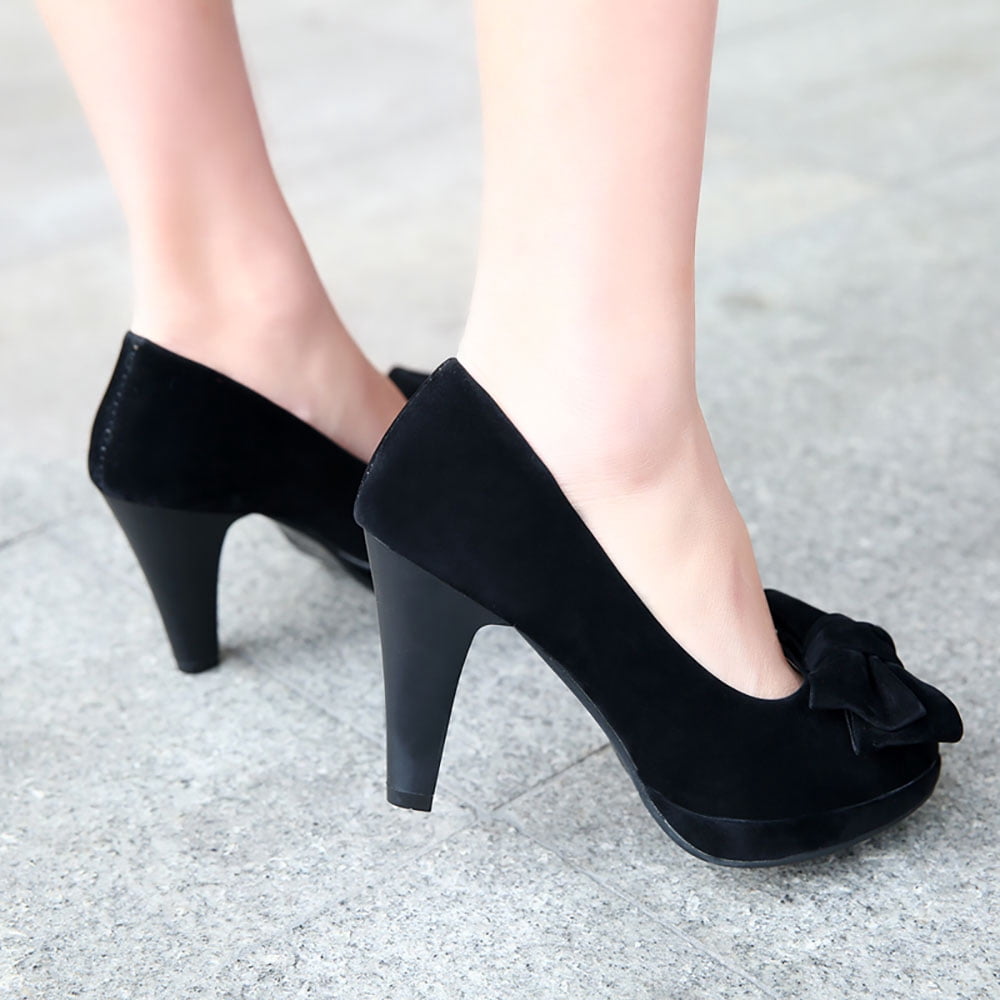 high heel thick heel shallow mouth 