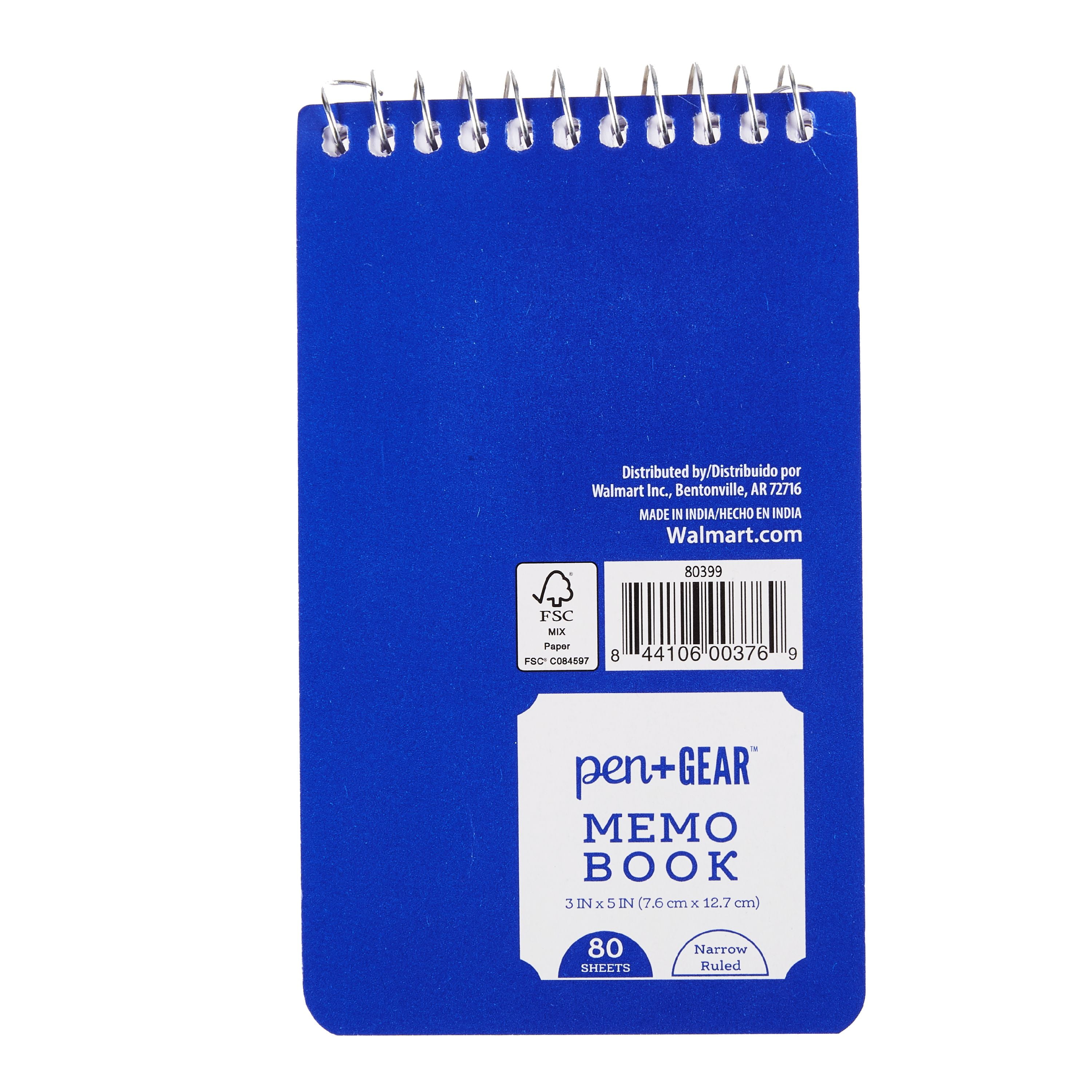 Pen + Gear Spiral Bound Ruled Paper Memo Book, 3 in x 5 in ...