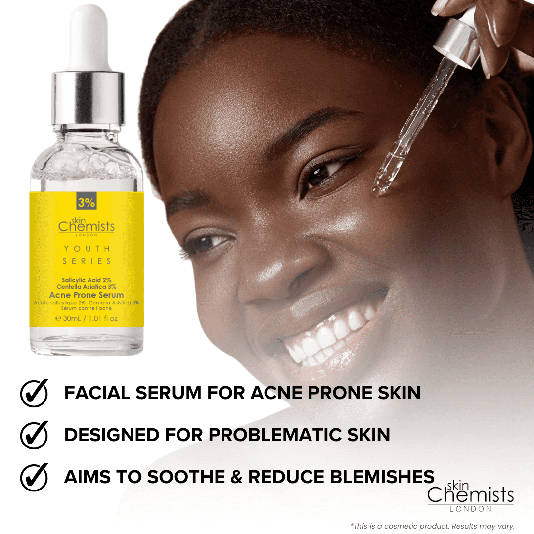skinChemistsAcne-Prone Facial Serum for Breakouts & Pores with Salicylic Acid + Centella Asiatica – Clarifying & Soothing Treatment, 30ml