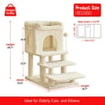 thumbnail image 3 of Furcato Cat Tree with 3 Steps, 28.7 inches Cat Tower for Indoor Cats, Cat Condo with Sisal-Covered Scratching Posts, Beige, 3 of 7