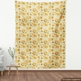 thumbnail image 4 of Ambesonne Floral Design Fabric by the Yard Upholstery, Geometric Blooms Art, 5 Yards, Marigold Seafoam, 4 of 5