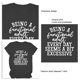 thumbnail image 3 of Camiseta de manga corta, elástica, de cuello redondo y holgada para mujer, color negro, gris y blanco, talla L Camiseta de verano con estampado de letras, 3 of 4